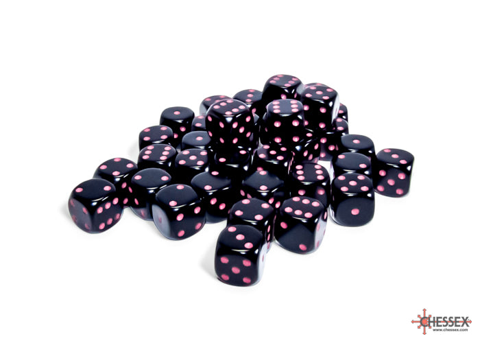 Chessex D6 Dice Brick: Opaque (Black/Pink)