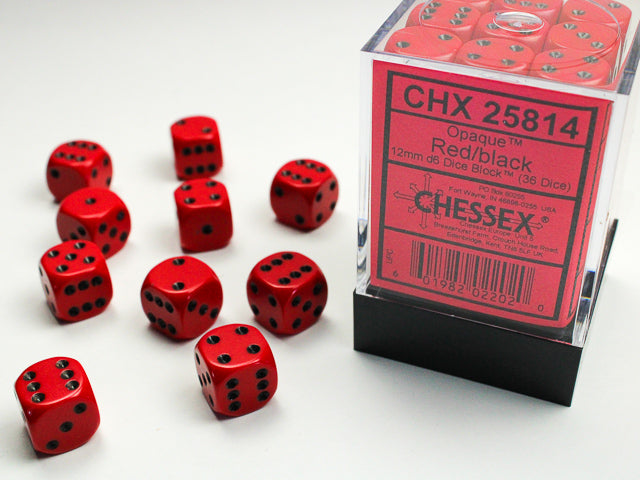 Chessex D6 Dice Brick: Opaque (Red/Black)