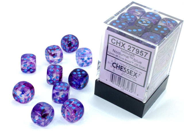 Chessex D6 Dice Brick: Nebula Luminary (Nocturnal/Blue)