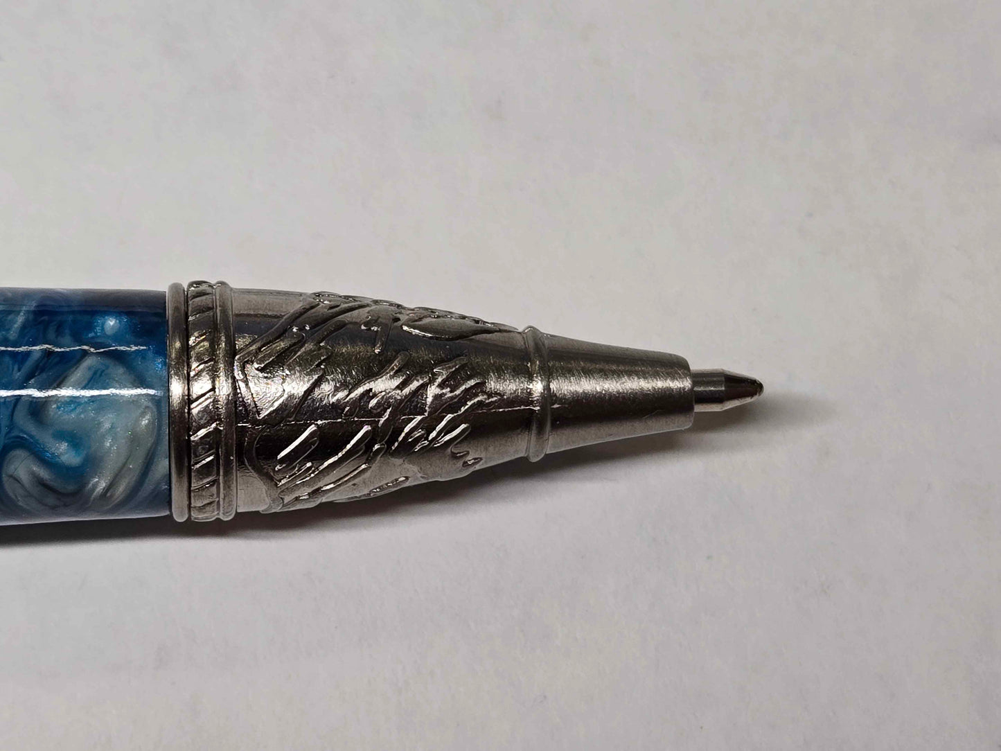 Kunlun Dragon Ballpoint Pen (Antique Nickel - Multi-Dyed Maple Burl)