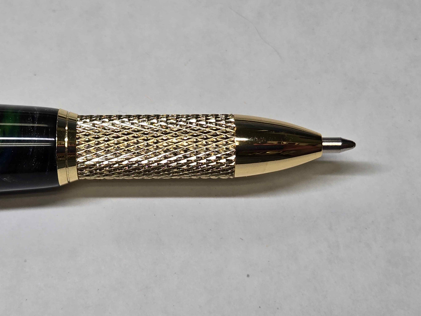 Knurl Twist Ballpoint Pen (Gold - Multi-Color Alumilite)