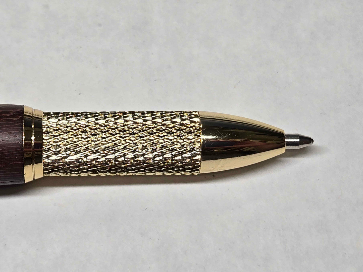 Knurl Twist Ballpoint Pen (Gold - Mesquite Wood)
