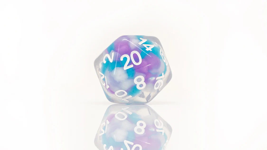 Sirius Polyhedral Dice Set: Cotton Candy Glowworm