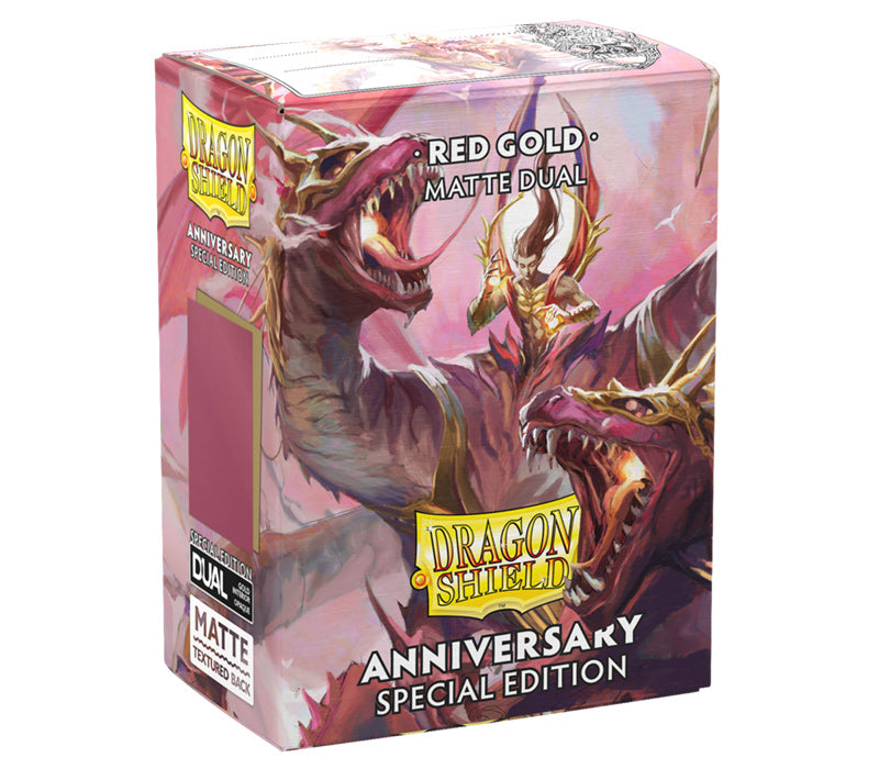 Dragon Shield Standard Dual Matte Sleeves: Pomegranate and Gold (100ct.)