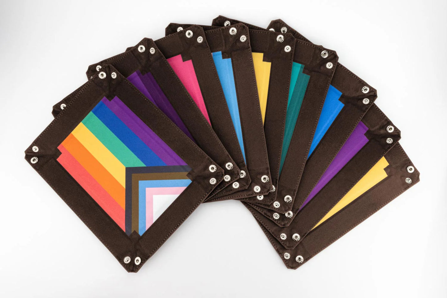Fanroll Pride Velvet Dice Tray With Leather Backing - Gay Men