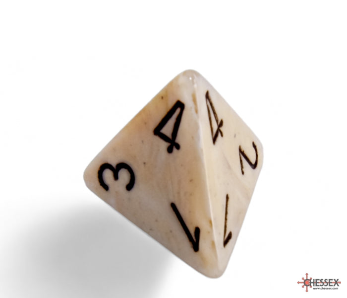 Chessex Polyhedral Dice Set: Marble (Ivory/Black)