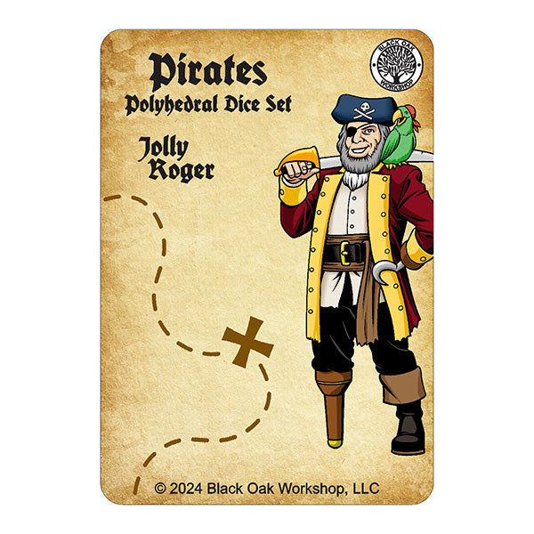 Black Oak Workshop Polyhedral Dice Set: Pirates - Jolly Roger