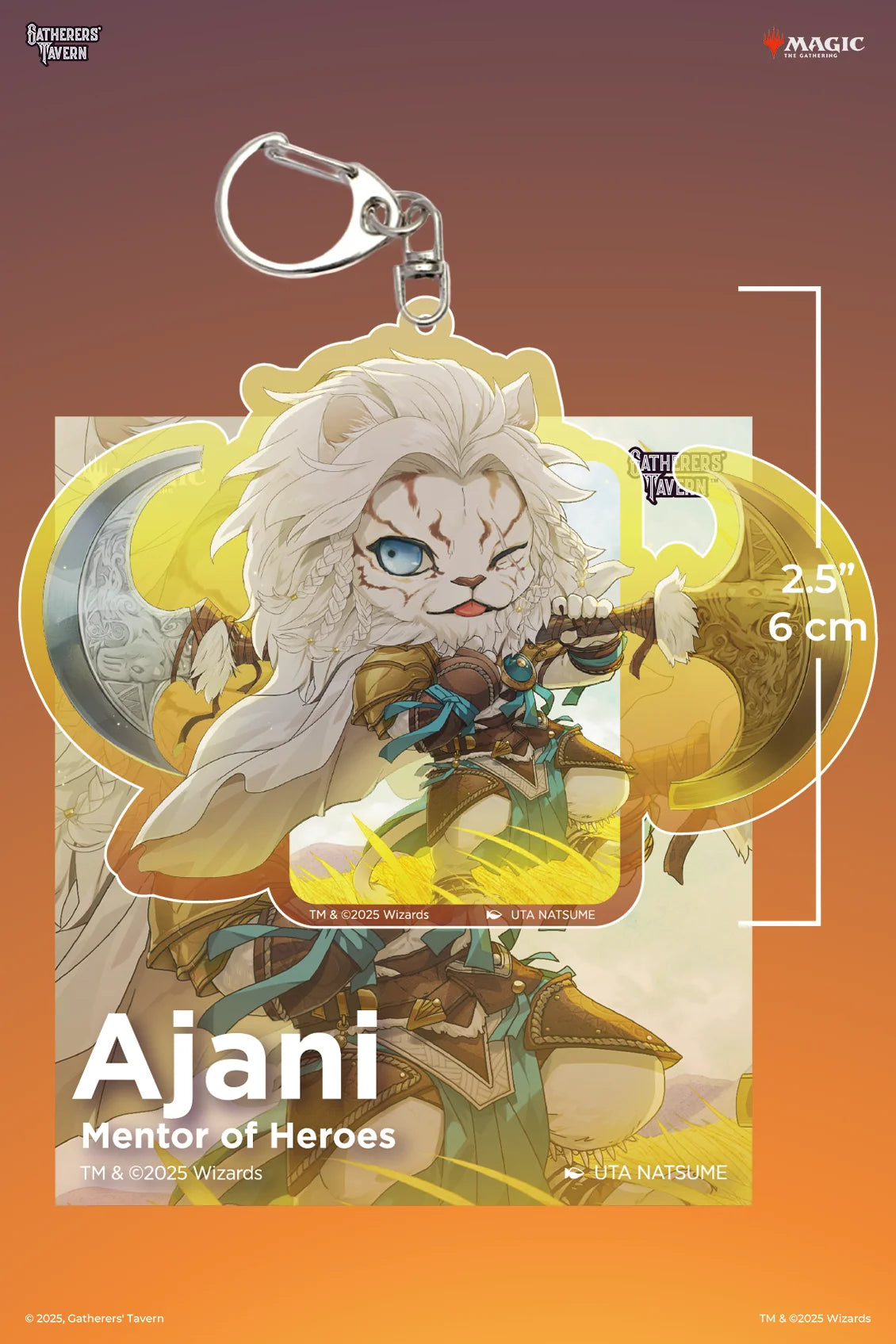 Gatherer's Tavern Acrylic Keychain - Li'l Walkers - Ajani, Mentor of Heroes