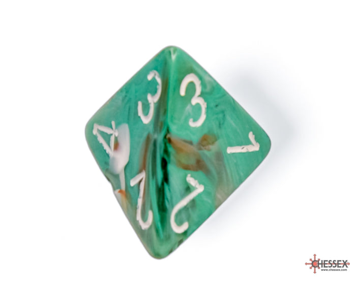 Chessex Polyhedral Dice Set: Marble (Oxi-Copper/White)