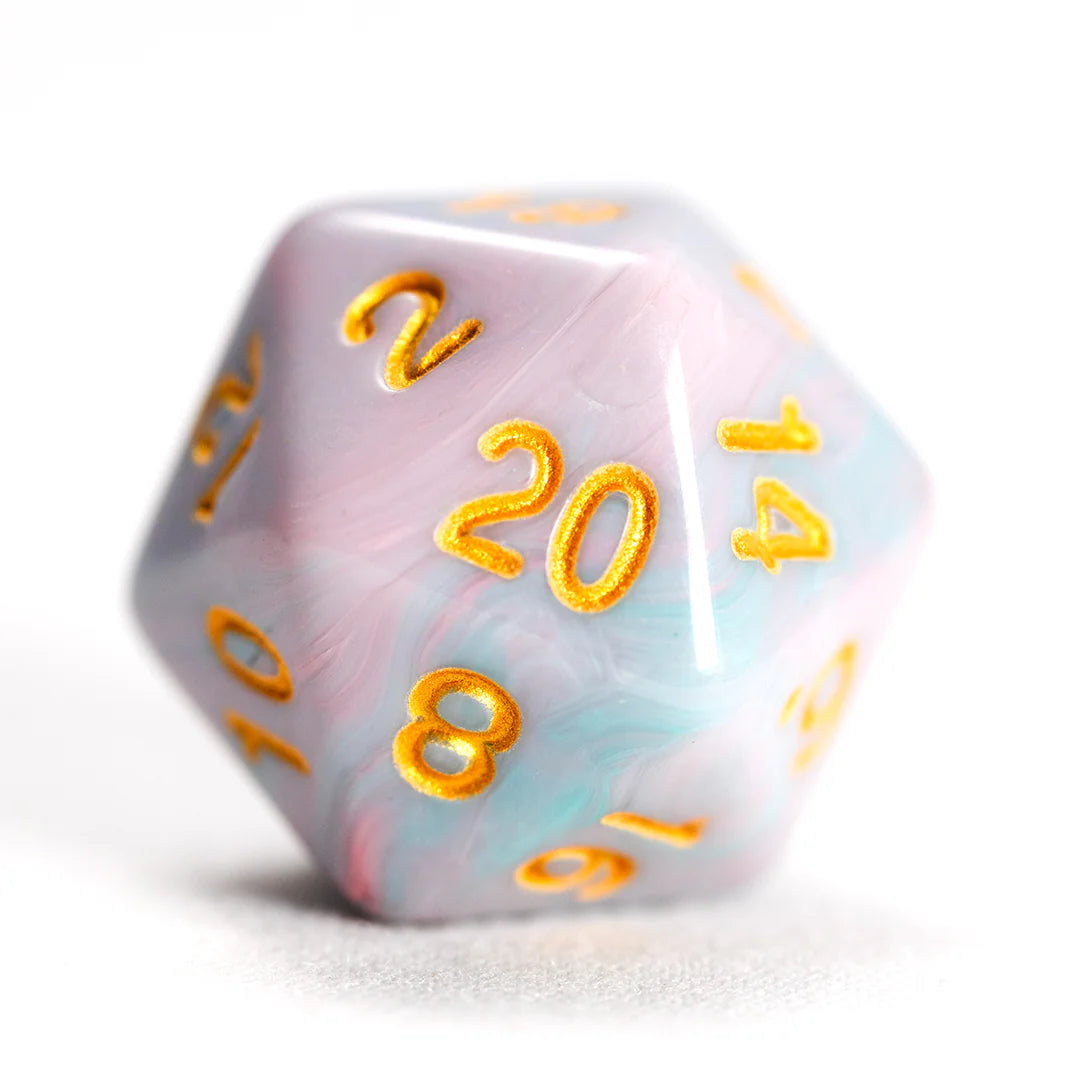 Sirius Polyhedral Dice Set: Unicorn (Pink/Gold) + Bonus D20