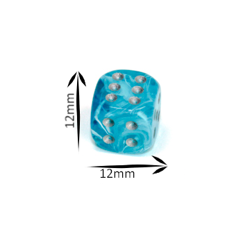 Chessex D6 Dice Brick: Cirrus (Aqua/Silver)