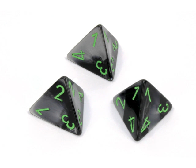 Chessex Polyhedral Dice Set: Gemini (Black-Grey/Green)