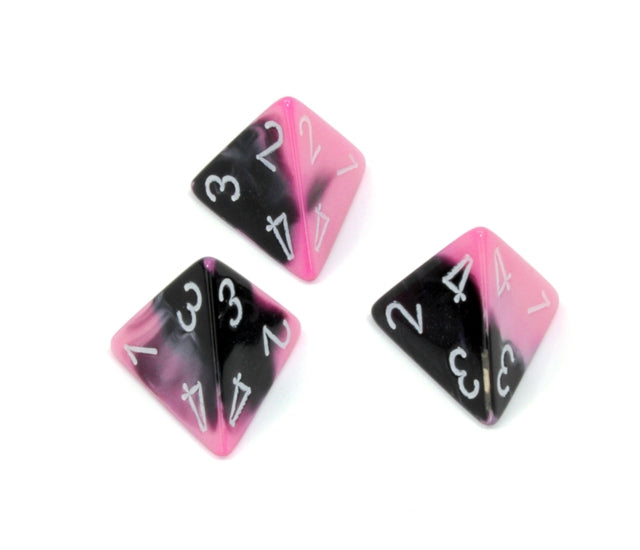 Chessex Polyhedral Dice Set: Gemini (Black-Pink/White)