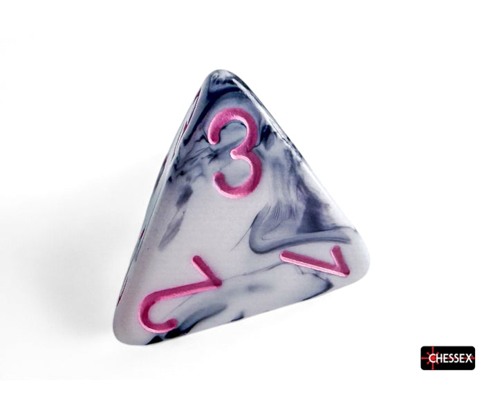 Chessex Polyhedral Dice Set: Gemini (Black-White/Pink)