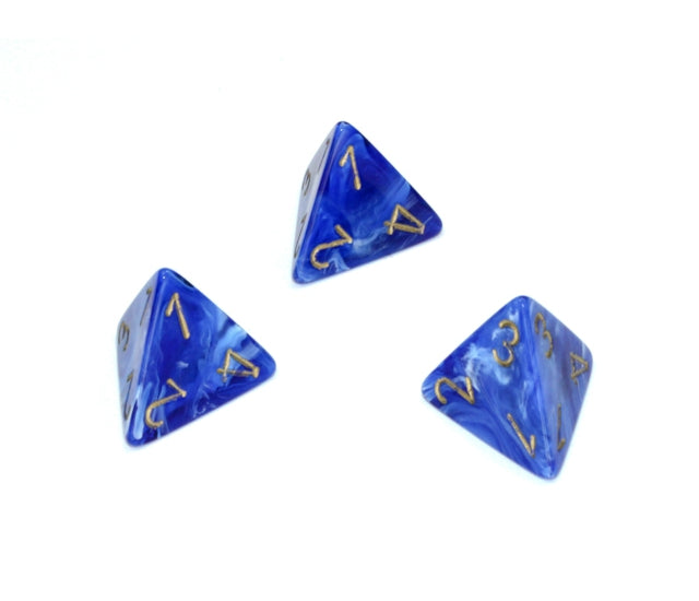 Chessex Polyhedral Dice Set: Vortex (Blue/Gold)