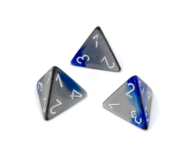Chessex Polyhedral Dice Set: Gemini (Blue-Steel/White)
