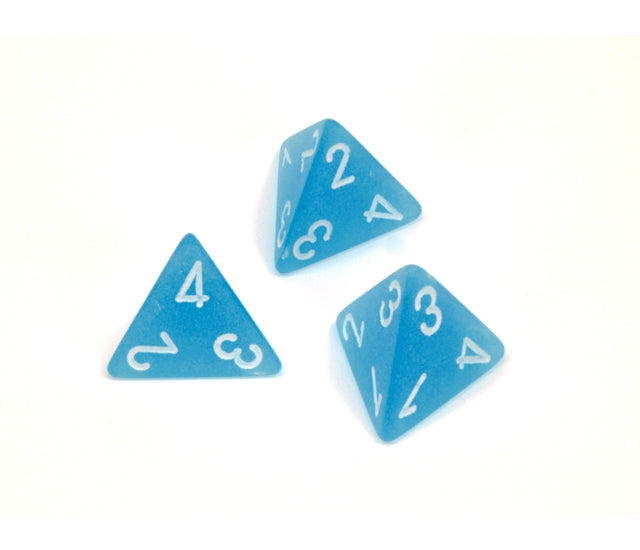 Chessex Polyhedral Dice Set: Frosted (Carribean Blue/White)