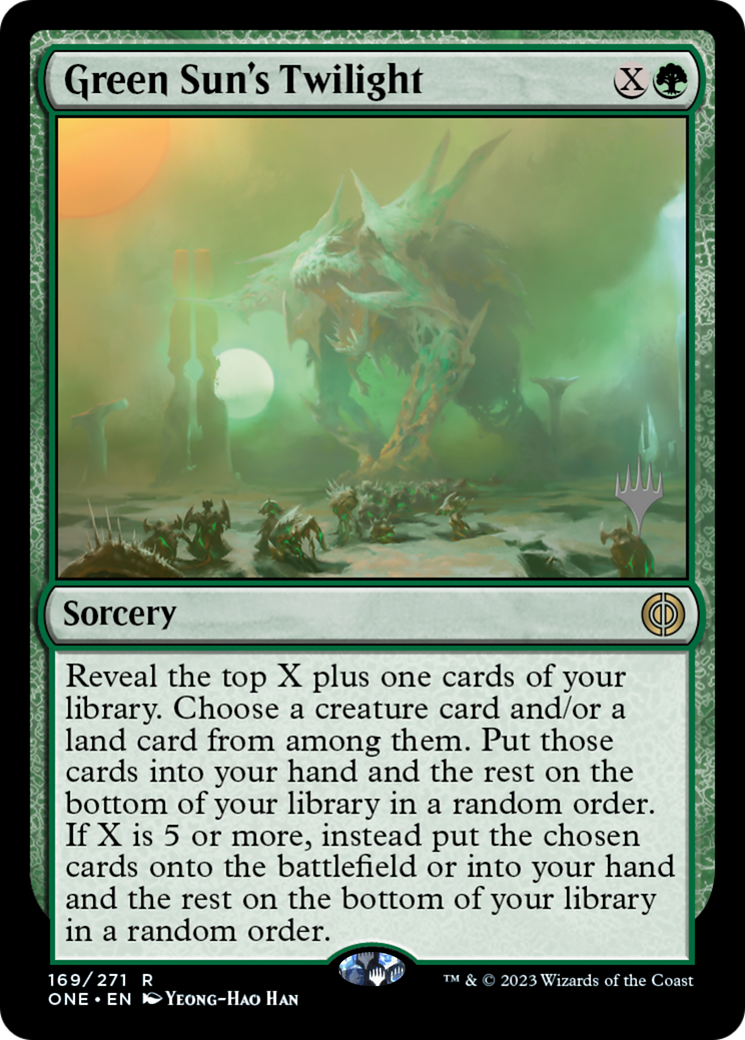 Green Sun's Twilight (Promo Pack) [Phyrexia: All Will Be One Promos] – Board  Wipe