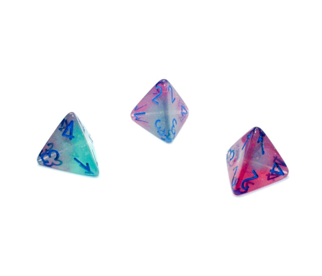 Chessex Polyhedral Dice Set: Gemini Luminary (Gel Green-Pink/Blue)