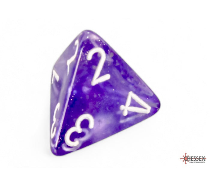 Chessex Polyhedral Dice Set: Borealis Luminary (Purple/White)