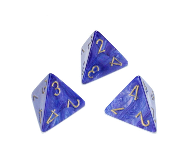 Chessex Polyhedral Dice Set: Lustrous (Purple/Gold)