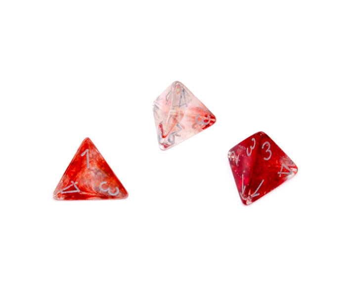 Chessex Polyhedral Dice Set: Nebula Luminary (Red/Silver)