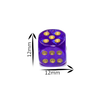 Chessex D6 Dice Brick: Borealis Luminary (Royal Purple/Gold)