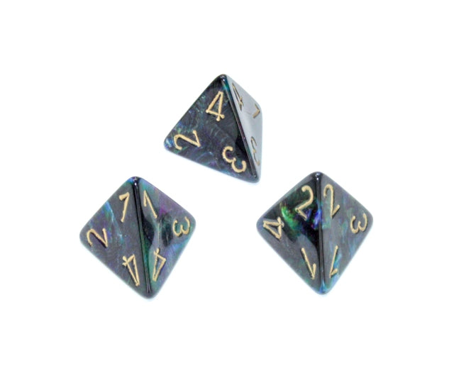 Chessex Polyhedral Dice Set: Lustrous (Shadow/Gold)