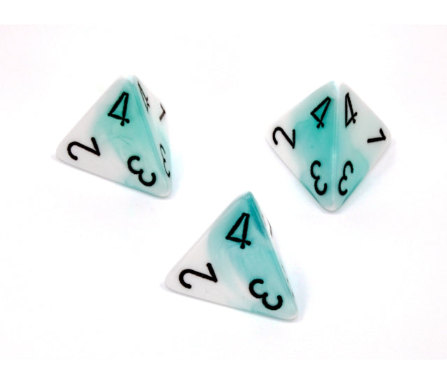 Chessex Polyhedral Dice Set: Gemini (Teal-White/Black)