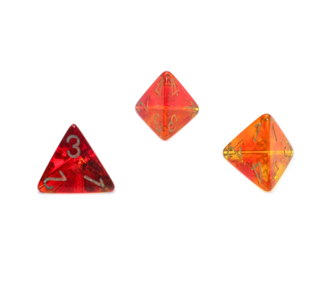 Chessex Polyhedral Dice Set: Gemini Translucent (Red Yellow/Gold)