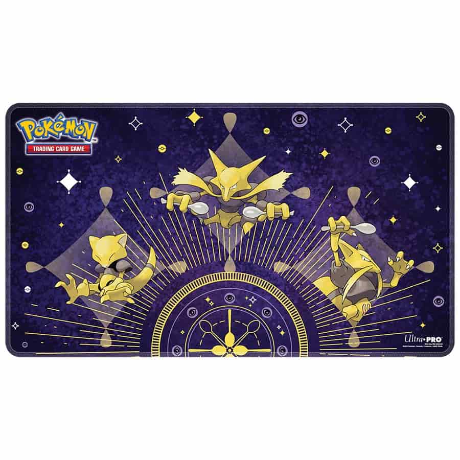 pokemon card game mat Pokemon Playmats: Abra Evolutions Stitched Playmat – Board Wipe