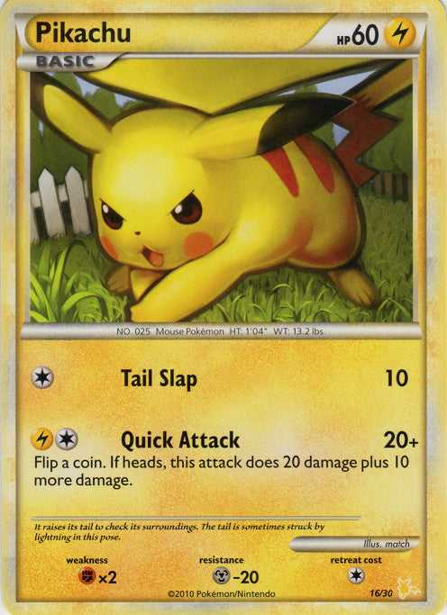 Pikachu (16/30) [HeartGold & SoulSilver: Trainer Kit - Raichu]  Board Wipe
