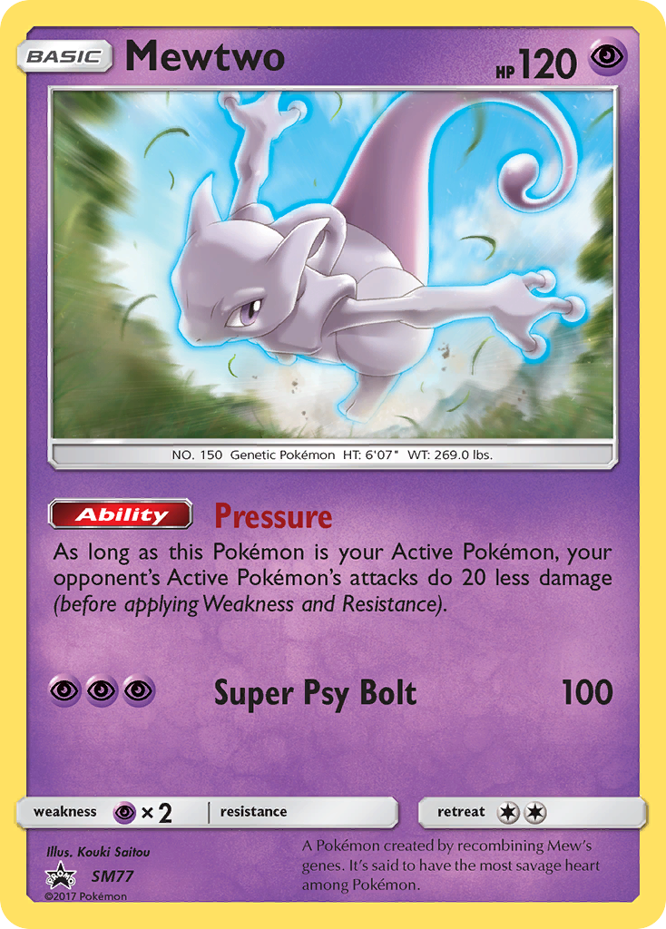who has the most expensive pokemon card Mewtwo (SM77) [Sun & Moon: Black Star Promos] – Board Wipe
