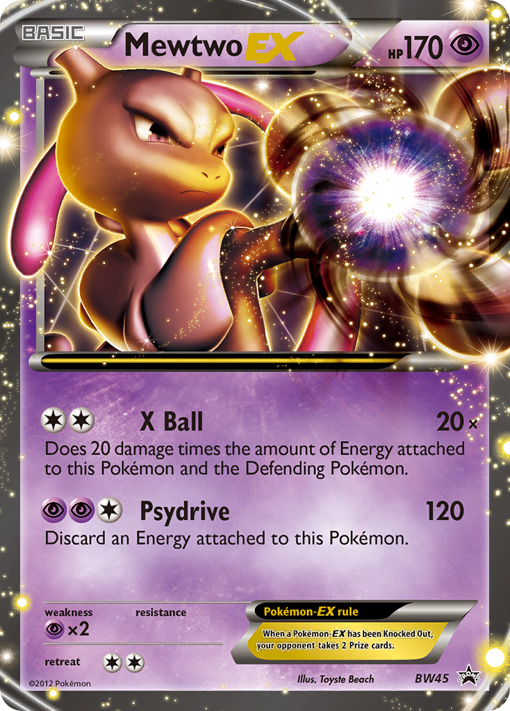 mewtwo basic pokemon card price - (10/102) - Base Set clear acrylic holder that perfectly accentuates the stunning visual design and character artwork Mewtwo EX (BW45) [Black &