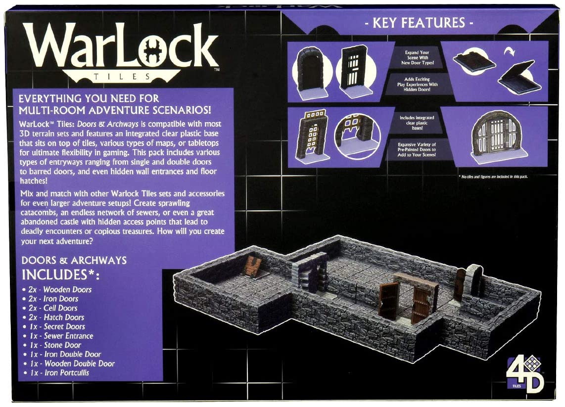 Warlock Tiles: Doors & Archways - Board Wipe