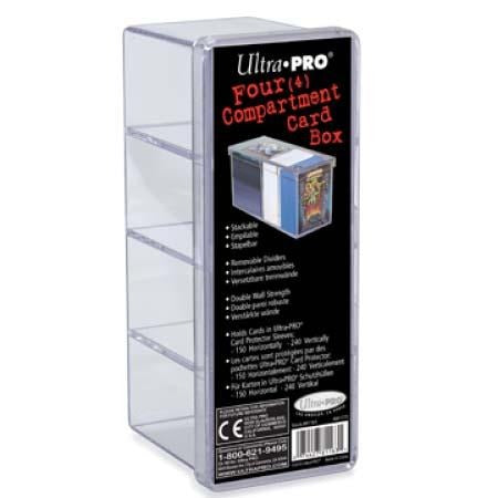 4 Compartment Clear Card Box - Board Wipe