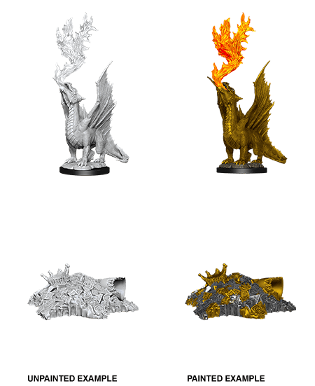 Gold Dragon Wyrmling & Small Treasure Pile - Board Wipe