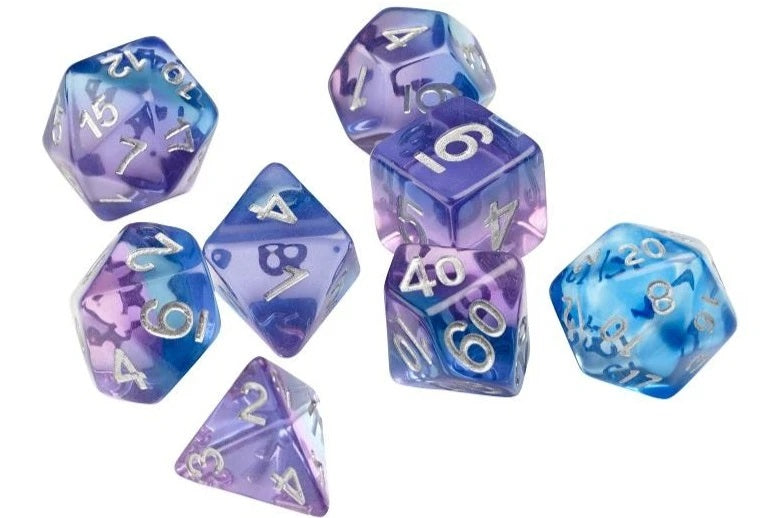 Sirius α Dice Set (7 Dice + Bonus d20) - Violet Betta