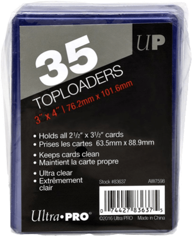 Ultra Pro Toploaders 35ct 2.5" x 3.5" - Board Wipe