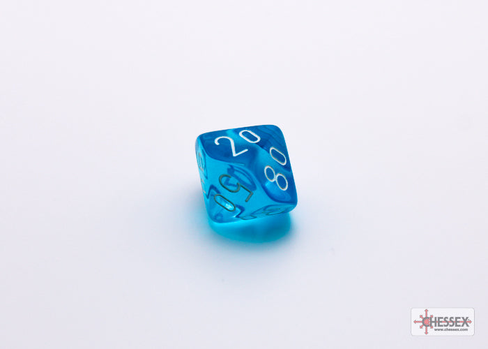 Chessex Polyhedral Lab Dice Set: Translucent (Tropical Blue/White)