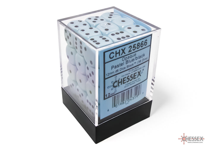 Chessex D6 Dice Brick: Opaque (Pastel Blue/Black)