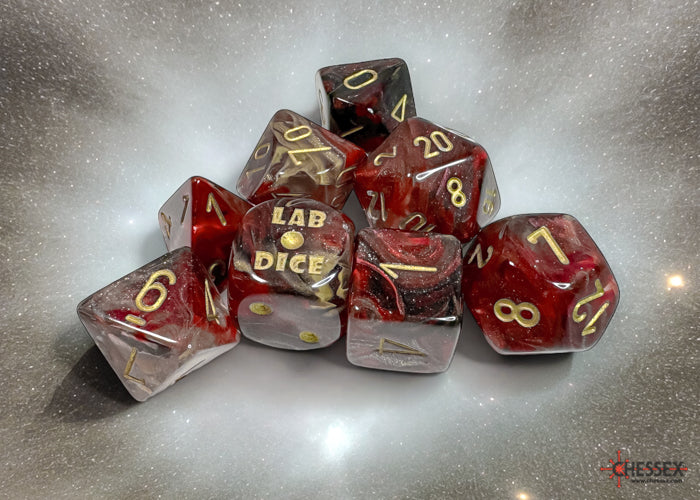 Chessex Polyhedral Lab Dice Set: Borealis (Cosmos/Gold)