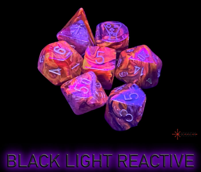 Chessex Polyhedral Lab Dice Set: Borealis (Cosmos/Gold)
