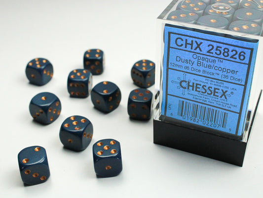 Chessex D6 Dice Brick: Opaque (Dusty Blue/Copper)