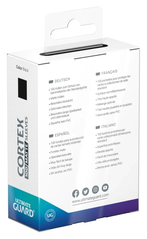 Cortex Standard Sleeves: Matte Black (100ct.)
