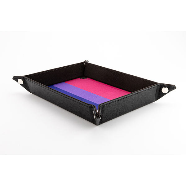 Fanroll Pride Velvet Dice Tray With Leather Backing - Bisexual