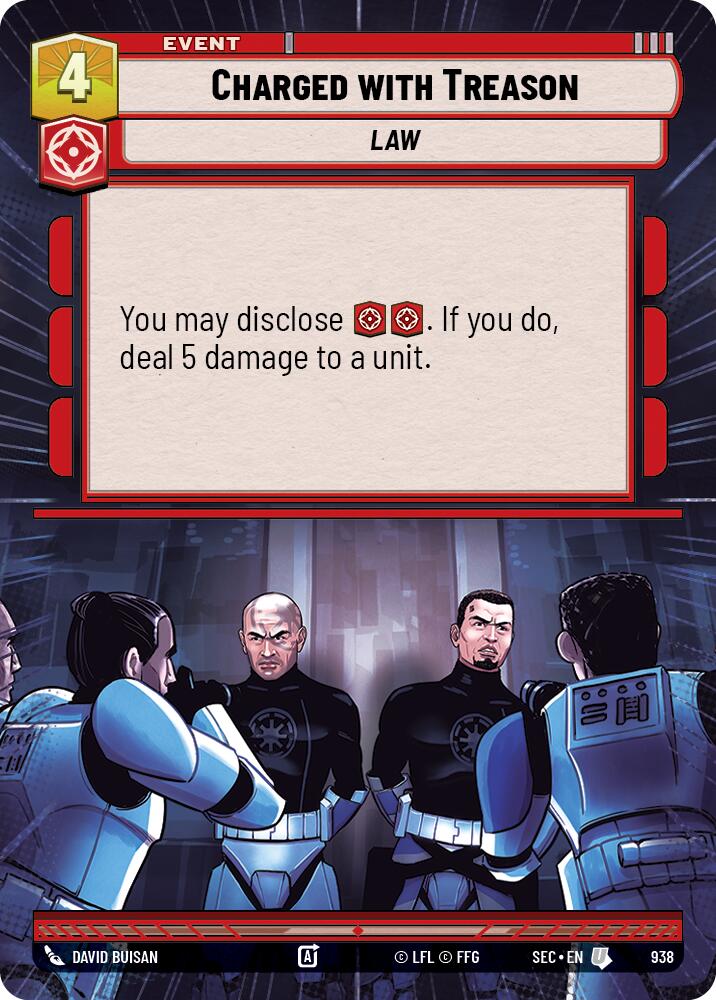 Charged with Treason (938) (Hyperspace Foil) (938) [Secrets of Power]