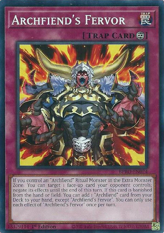 Archfiend's Fervor [BPRO-EN074] Common