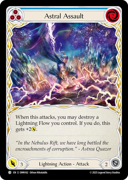 Astral Assault (Blue) [OMN162] (Omens of the Third Age)  Rainbow Foil