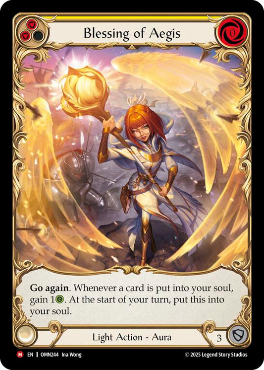 Blessing Of Aegis (Yellow) (Extended Art) [OMN244] (Omens of the Third Age)  Cold Foil